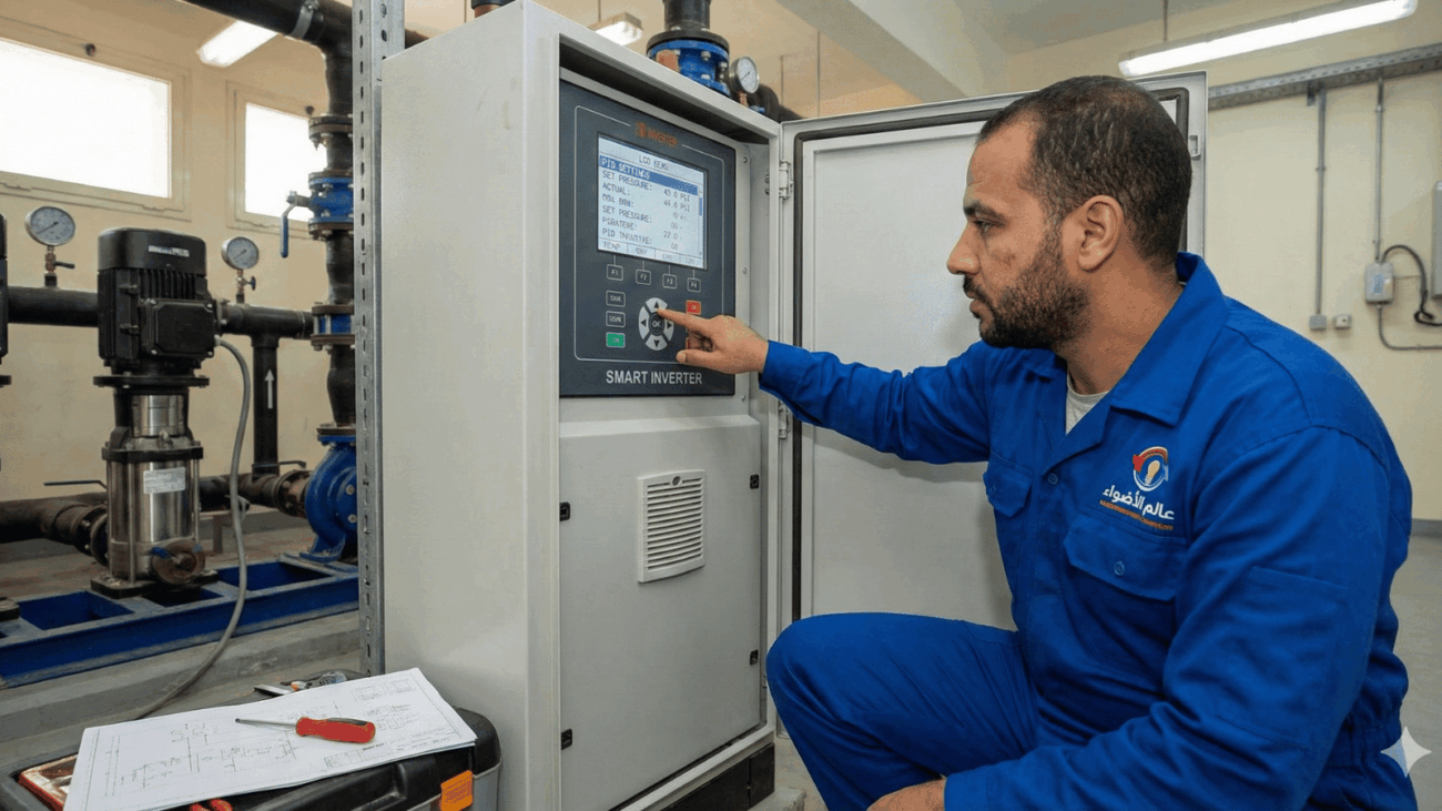 برمجة كنترول مضخات رقمي وضبط ضغط المياه - عالم الأضواء الكويت