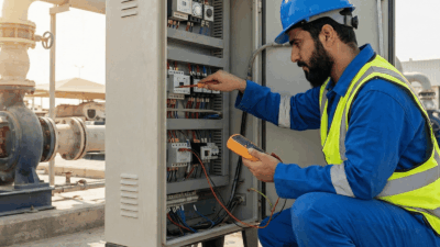 صيانة وقائية للوحة تحكم مضخات مياه - عالم الأضواء الكويت